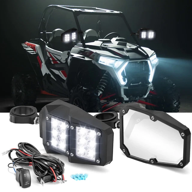 FOR CANAM MAVERICK X3 Commander 1000 UTV Rear View Side Mirrors +LED