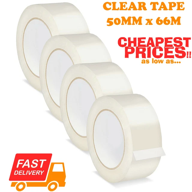 CLEAR STRONG PARCEL Packing Tape Carton Sealing 48Mm X 66M Sellotape