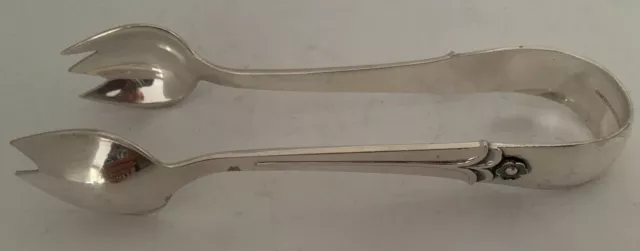Gorgeous Danish Cohr Sterling Silver Sparta Pattern Ice Tongs C 1960