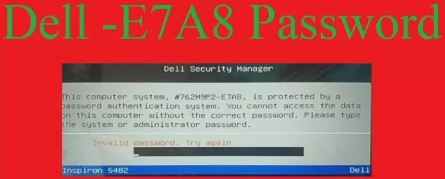 BIOS PASSWORD UNLOCK DELL XPS 7590 9360 9370 9560 9570  Wyse 5470 G3 3779  -E7A8
