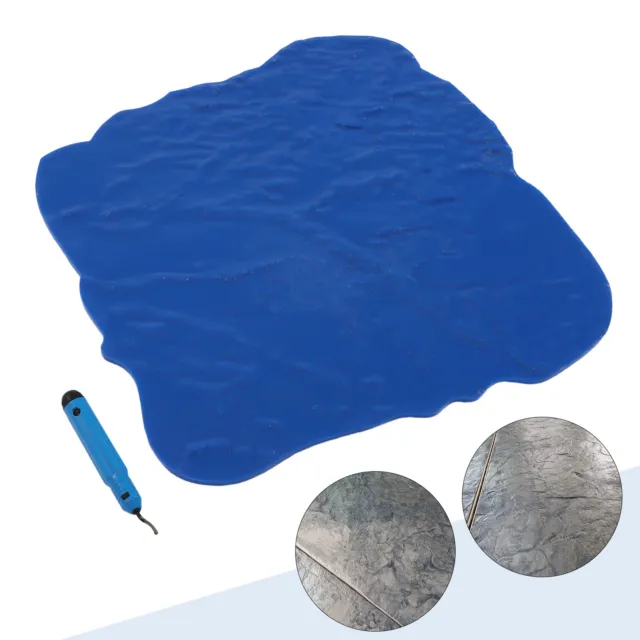 Slate Seamless Concrete Cement Texture Imprint Stamp Skin Mat Blue Pad 18"x18"