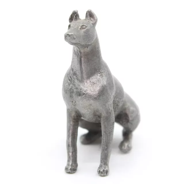 PEWTER Dobermann Dog Sitting - Rawcliffe / P Davis 1" Metal Animal Miniature