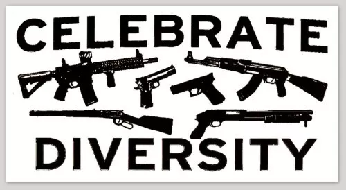 CELEBRATE DIVERSITY BUMPER STICKER gun rights 2nd amendment nra trump 2024