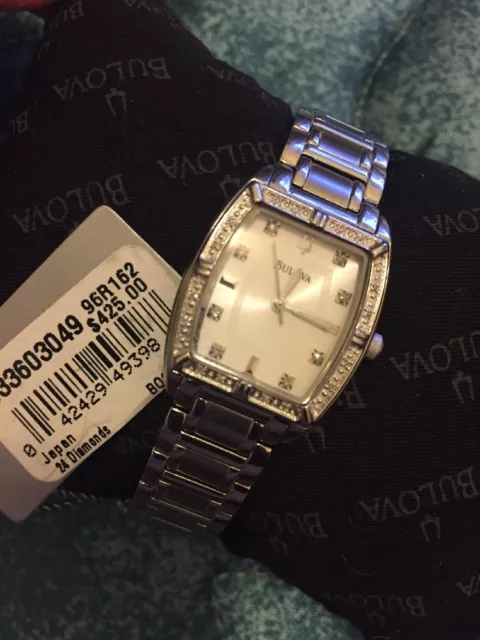 Bulova Women's 96R162 Highbridge Diamond Silver Dial Stainless Steel Watch