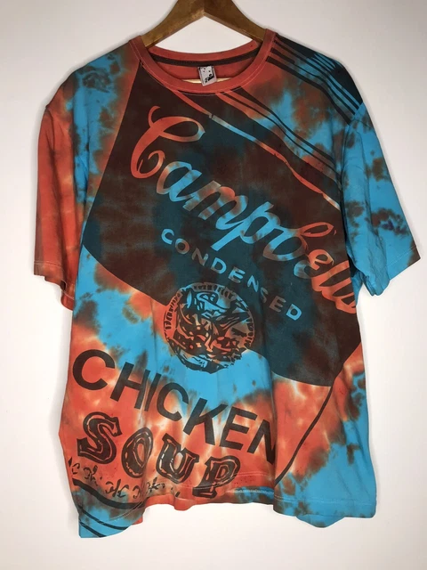 Lemar and Dauley Soup Art Blue Orange Tie Dye Graphic Men's Street XL T-Shirt