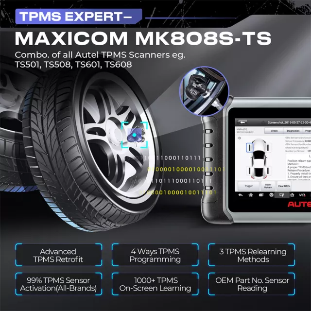 2024 Autel MK808S-TS MK808TS PRO Valise Outils diagnostics Sanner TPMS Complète 3