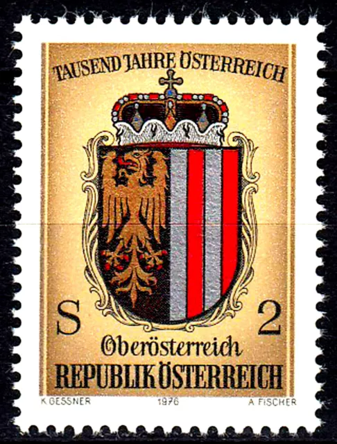1523 postfrisch Österreich Jahrgang 1976 aus Block 4 Wappen Adler Oberösterreich