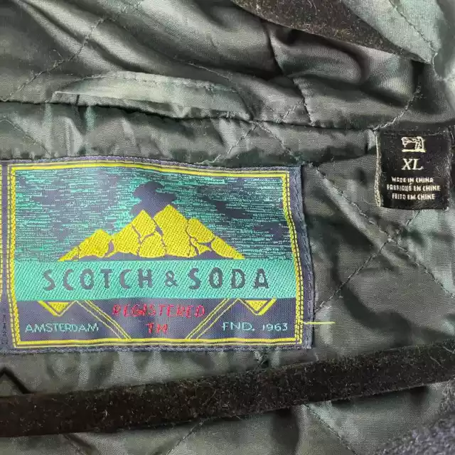 Scotch & Soda Quilted Duffle Coat in Navy SZ XL 2
