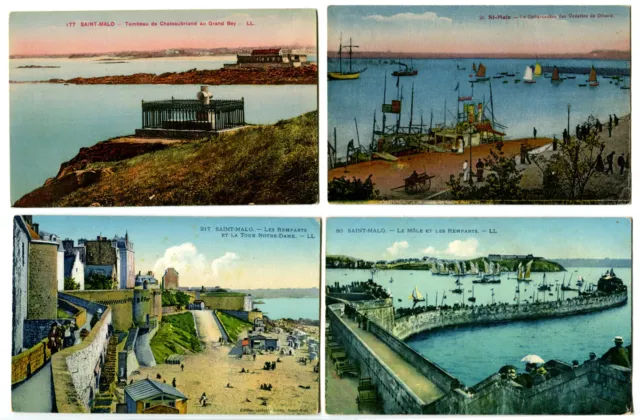 CPA 35 Ille et Vilaine Saint-Malo Lot of 12 Antique Postcards