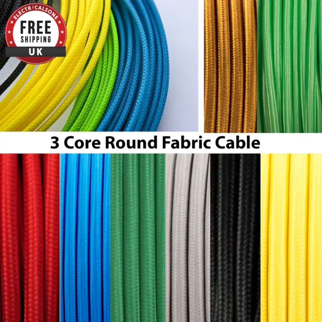 3 Core Round Fabric Cable High Quality  Vintage Lighting Electric Flexible Wire