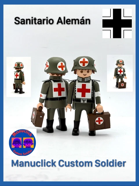 Playmobil Custom WW2 Soldado Ejército Alemán militar arma fusil MP Guerra civil Playmobil Custom WW2 Soldado Ejército Alemán militar arma fusil MP Guerra civil