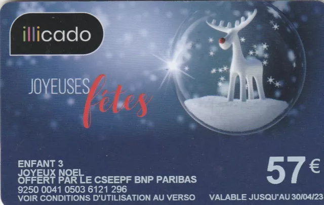 CARTE CADEAU  GIFT CARD  " ILLICADO "   (France)