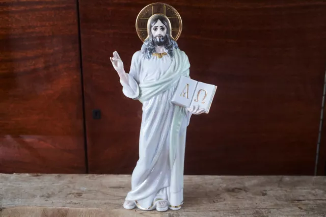 Ukrainian  Ceramic Porcelain Figurine Jesus  Ukrainian Folk Art  Korosten 37cm