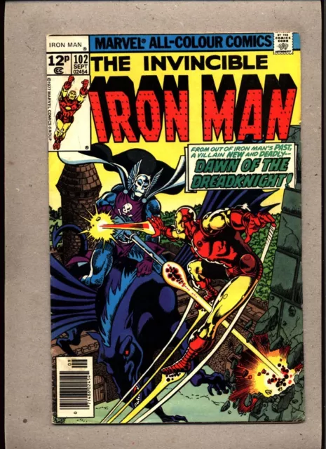 Invincible Iron Man #102_September 1977_Fine+_"Dawn Of The Dreadknight"_Uk!