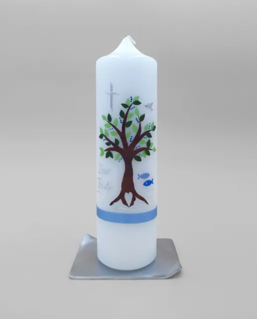 Taufkerze Junge Taufe Kerze Geburt Lebensbaum