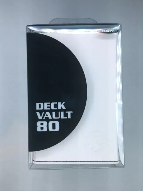 BCW DECK VAULT LX 80 ~ WHITE  ~ Premium Leatherette Box w Dice Tray 1-DVLX80-WHI