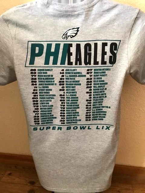 NFL SUPER BOWL LIX Champions Philadelphia Eagles Two Sided Roster Shirt ...