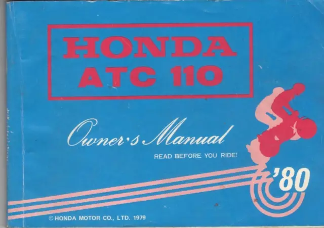 Honda  Atc110 1980 Owners Instruction & Maintenance Manual,Handbook