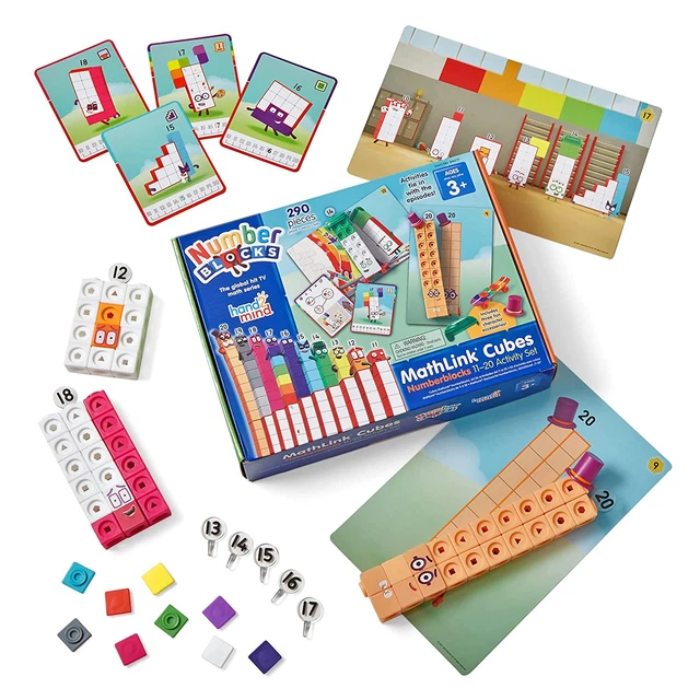 Blockzee Activity Set NUMBERBLOCKS MATHLINK CUBES 11-20 Activity Set, 30 Numberblocks ...