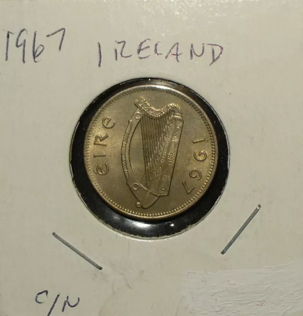 Ireland 1967 Six Pence Uncirculated Copper-Nickel Coin