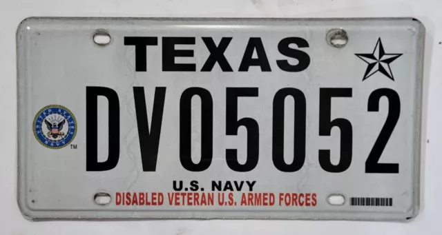 TEXAS Disabled Veteran U.S. NAVY License Plate ~ DV05052 ~ 🔥FREE SHIPPING🔥