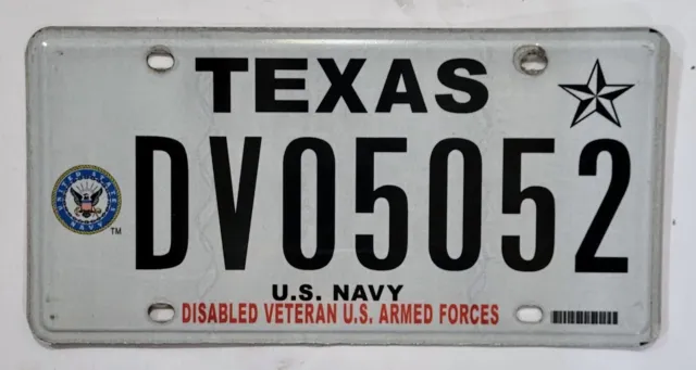 Texas Disabled Veteran U.S. NAVY License Plate DV05052 🔥 FREE SHIPPING 🔥