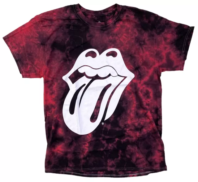 The Rolling Stones Men's Officially Licensed Tongue Print Tie Dye Tee T-Shirt