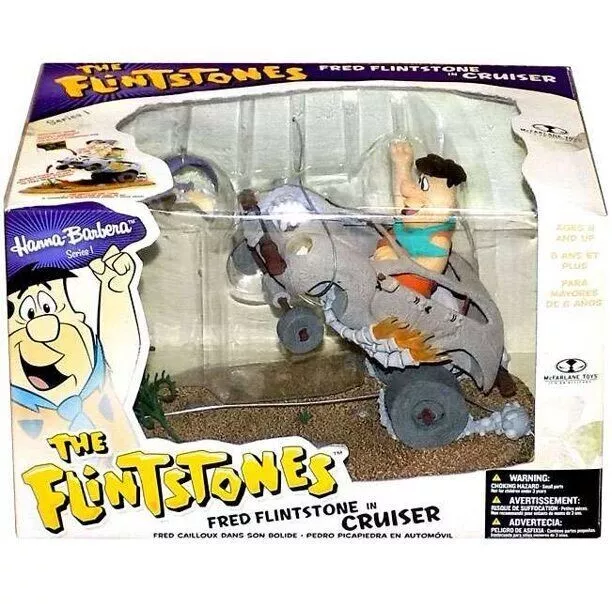 THE FLINTSTONES. Fred Flinstones in Cruiser. McFarlane Toys Action Figure