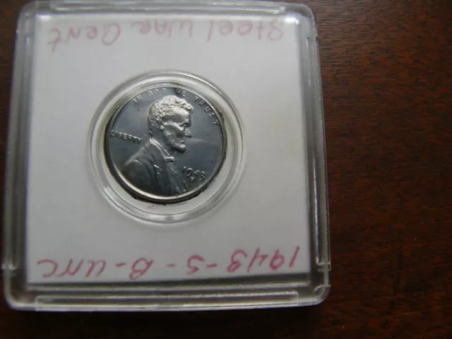 6456) US 1943-S Lincoln Wheat Steel Coin Penny WWII Wartime 1 Cent Uncirculated