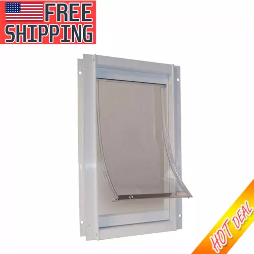 Extra Large Deluxe Aluminum Frame Pet Door Magnetic Flap Dog Cat 10.5 In X 15 In