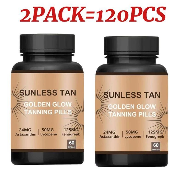 Tanning Vitamin Capsules Sunless Tan Golden Glow Tanning Pills 120pc