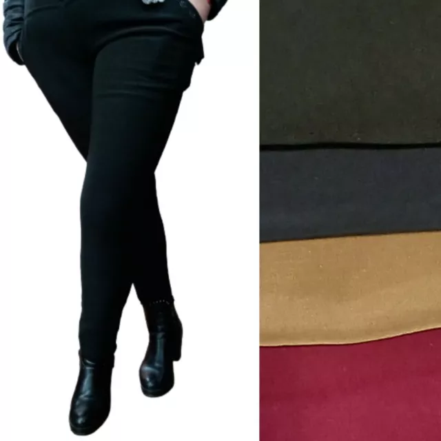 LEGGINS DONNA pantaloni AUTUNNALI invernali NON FELPATI FUSEAUX VITA ALTA COMODI