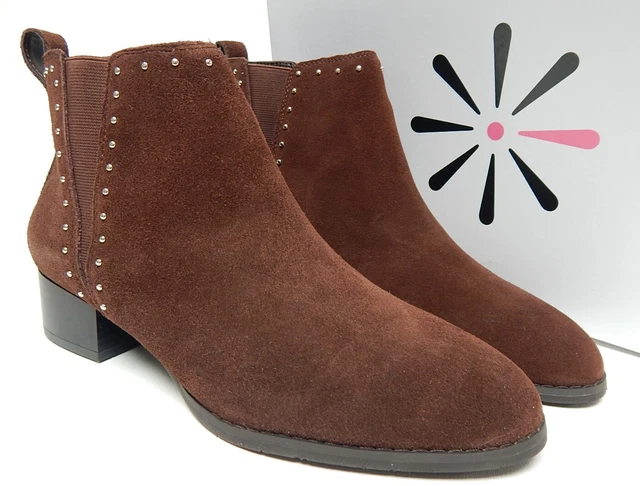 Isaac Mizrahi Live! Taille 8.5 M Femmes Daim Clouté Chelsea Bottines Café