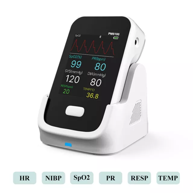 Portable Medical Patient Monitor Vital Signs ICU ECG NIBP RESP TEMP SPO2 PR