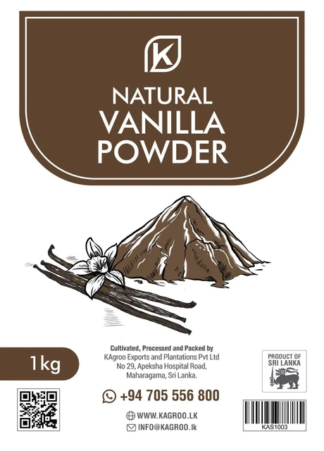 Vainilla Planifolia Gourmet Bourbon Vainilla Natural en Polvo 1 Kg Granel