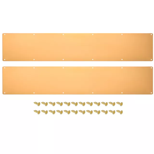 2pcs 6 x 34 Inches Aluminum Door Kick Plate for Exterior Front Door, Gold