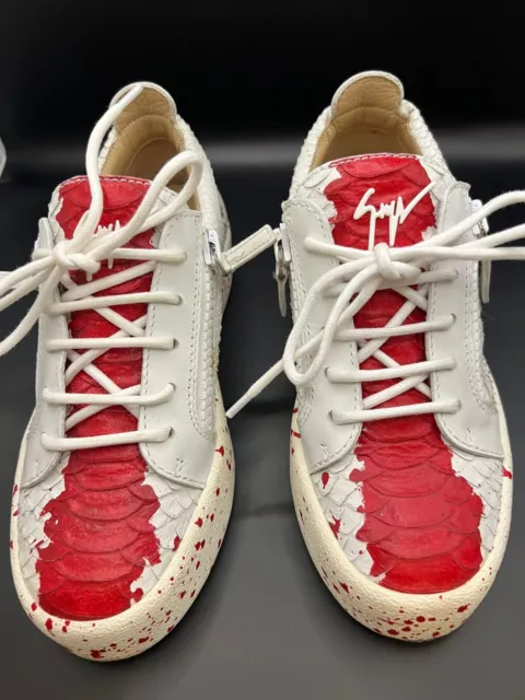 Giuseppe Zanotti Sneakers RARE- Clean, White AND Red SNAKE SIZE 36