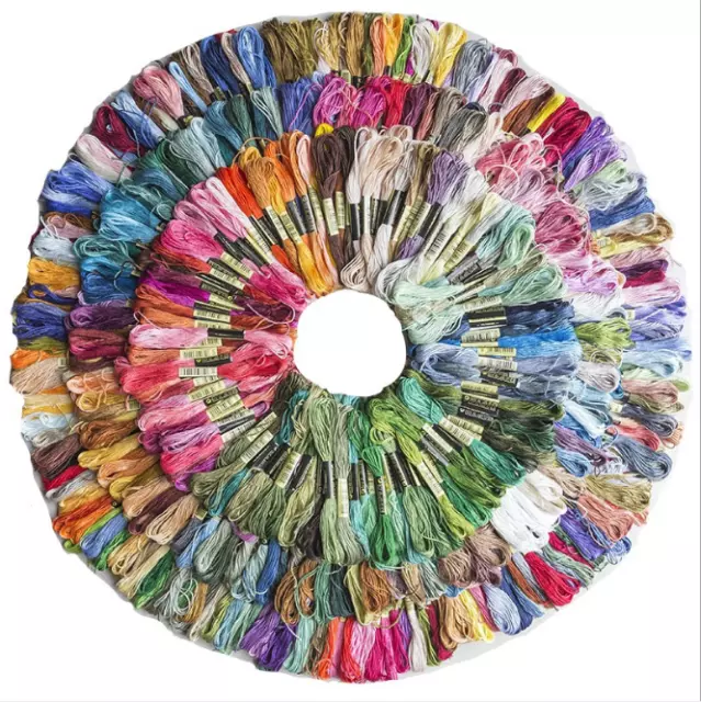 24-50 Multi Colors Cross Stitch Cotton Sewing Skeins Embroidery Thread Floss Kit