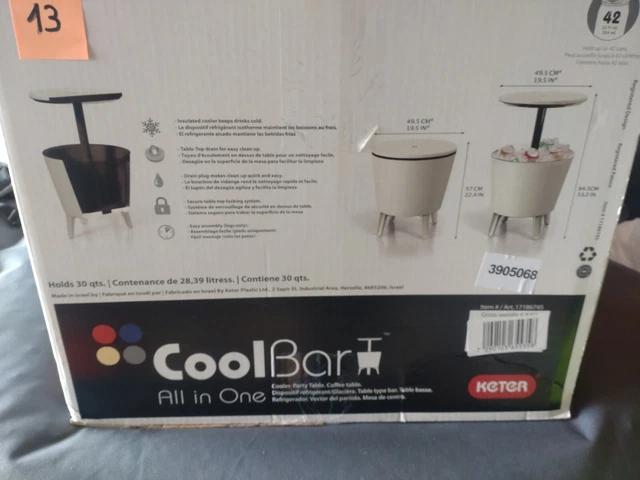 Keter Cool Bar tavolino outdoor refrigeratore bevande tavolo da cocktail terrazza 3