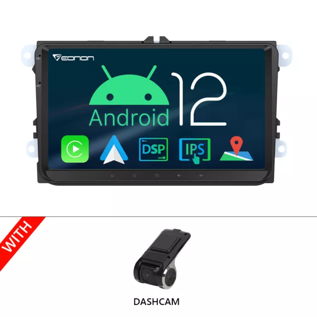 DVR+In Dash VWA12 9" IPS Android 12 CarPlay Car Stereo Radio GPS Navi DSP for VW