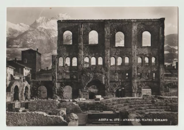 Aosta Cartolina Avanzi Del Teatro Romano Fg Vg 1956 - S.a.c.a.t. Sacat