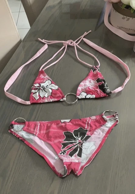 Maillot De Bain BANANA MOON Taille 38 - Rose Avec Anneau Argenté - Occasion Très Bon état