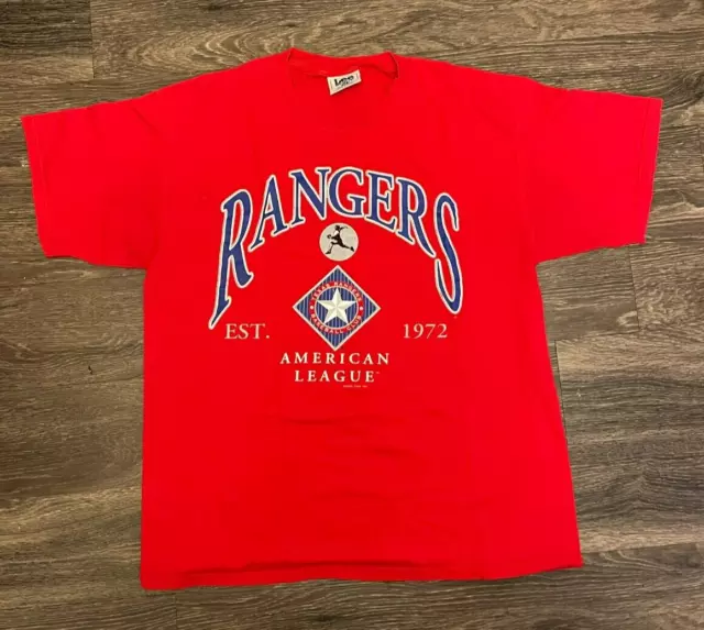 Vintage 1996 Texas Rangers T-Shirt Red Men's Size XL