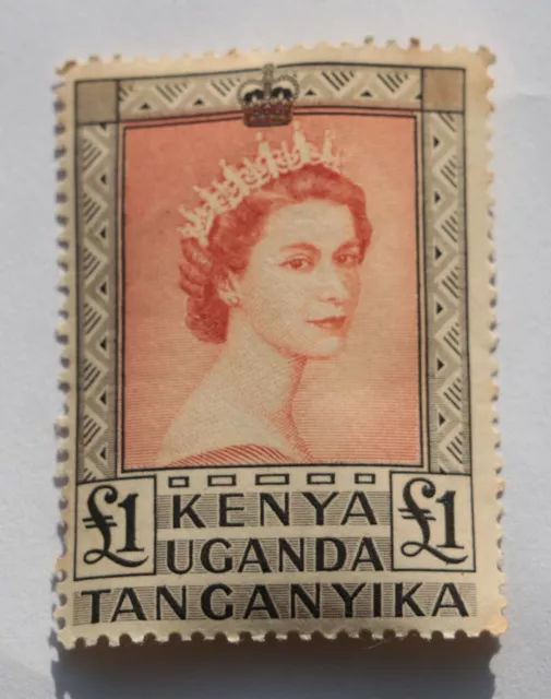 Kenya Uganda & Tanganyika 1954 SG180 - £1 brown red & black UMM