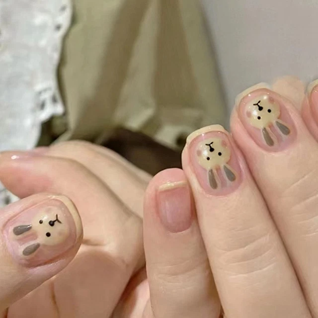 Herramienta de manicura uñas falsas cabeza corta redonda/cuadrada uñas postizas puntas de uñas portátiles