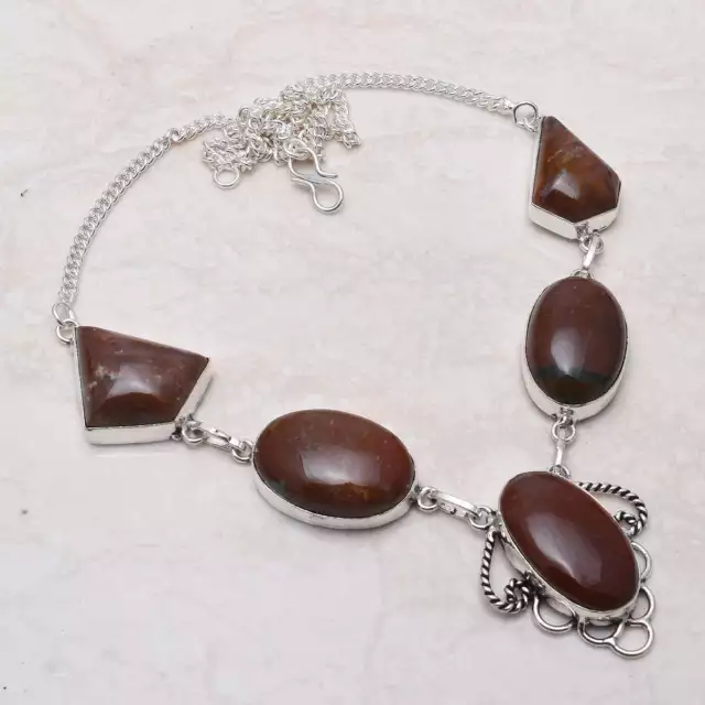 Jasper Gemstone Ethnic Handmade Necklace Jewelry 43 Gms AN-6771