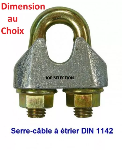 Serre câble galvanisé de Ø de 3 mm a 40 mm DIAMETRE AU CHOIX   DIN 1142