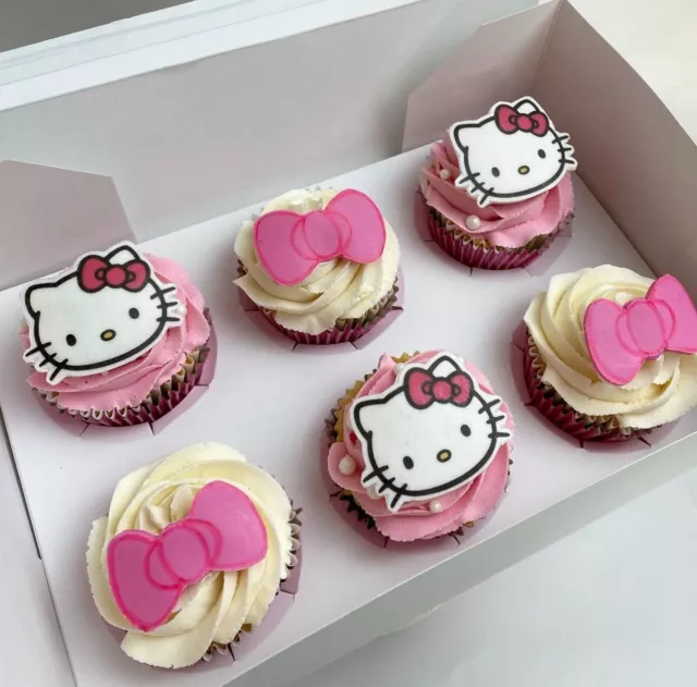 Hello Kitty Topper per cupcake ghiaccio commestibili pretagliati 5 cm (larghezza)