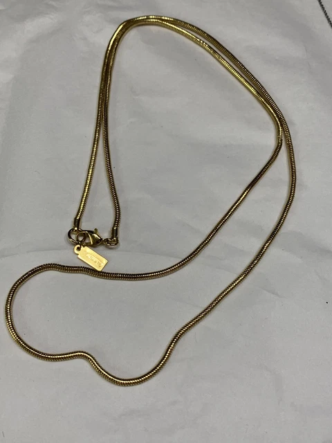Talbots signed 30” liquid goldtone coil chain necklace