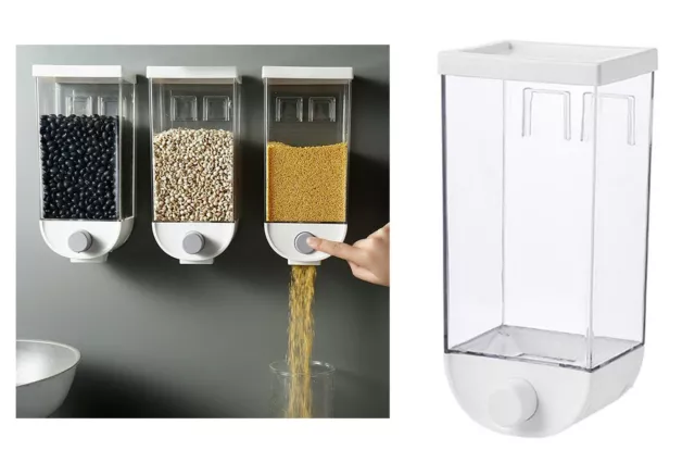 Dispenser cereali da parete 1.5L contenitore erogatore distributore per alimenti